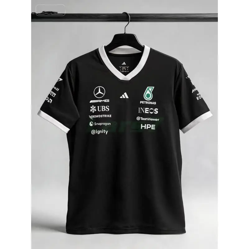 Camiseta Mercedes AMG Petronas F1 2026 Negro/Blanco