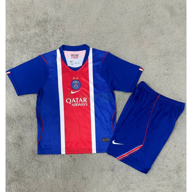 Camiseta PSG 1ª Equipación 2026/2027 Azul/Rojo con dos Estrellas Niño Kit