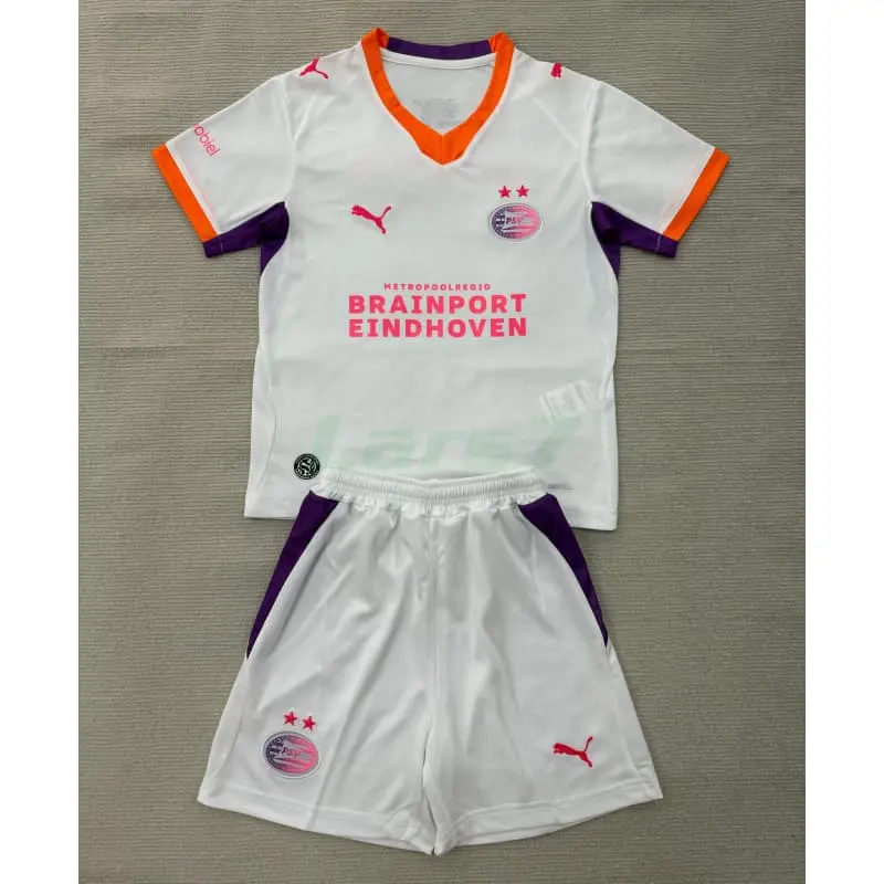 Camiseta PSV Eindhoven 2ª Equipación 2026/2027 Blanco Niño Kit