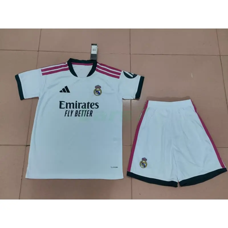 Camiseta Real Madrid 1ª Equipación 2026/2027 Blanco Niño Kit con Parche HP
