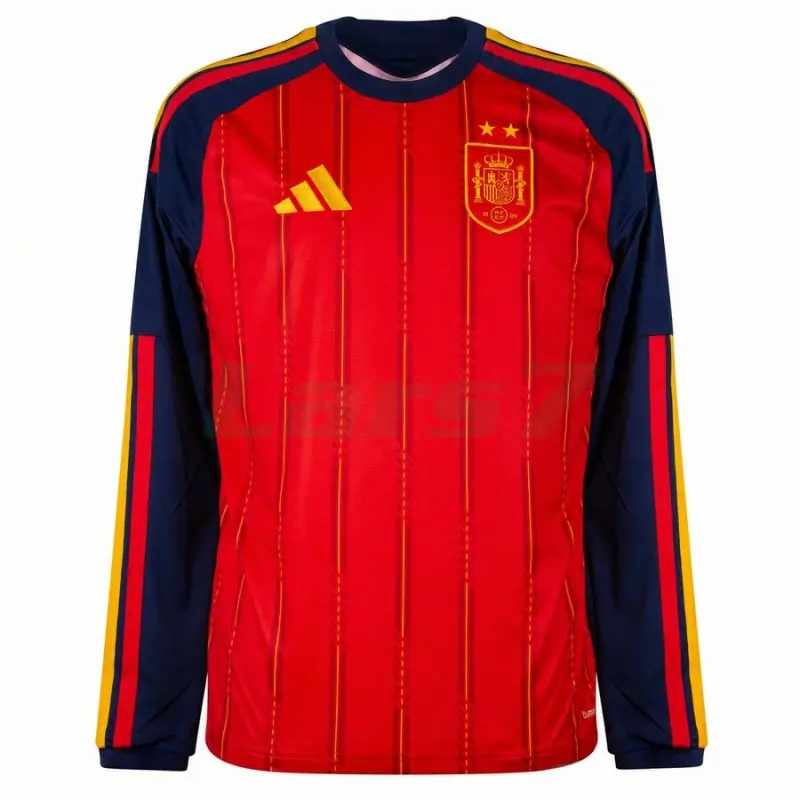 Camiseta España 1ª Equipación Mundial 2026 ML Rojo/Azul 2 Estrellas