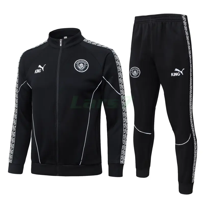 Chandal Manchester City 2025/2026 Negro con Estampado en Manga