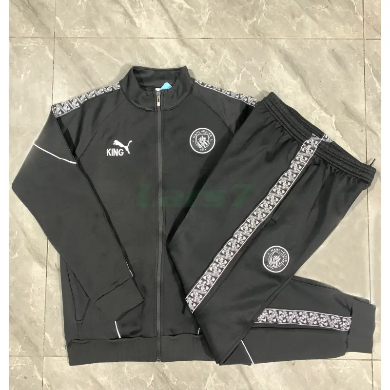 Chandal Manchester City 2025/2026 Niño Negro con Estampado en Manga