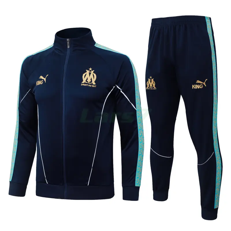 Chandal Olympique Marsella 2025/2026 Azul Marino con Estampado en Manga