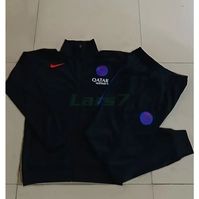 Chandal PSG 2025/2026 Niño Negro con Manga Azul