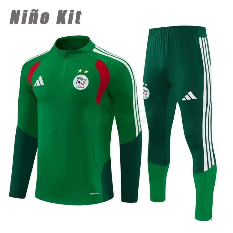 Sudadera de Entrenamiento Argelia 2026 Niño Kit Verde
