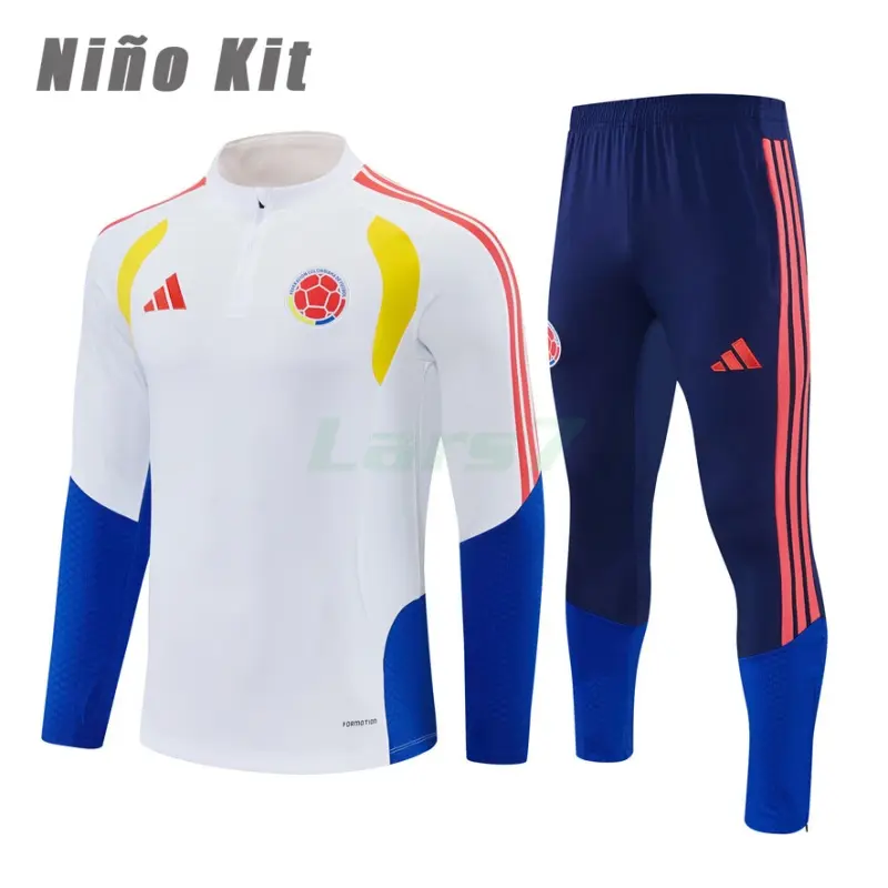 Sudadera de Entrenamiento Colombia 2026 Niño Kit Blanco