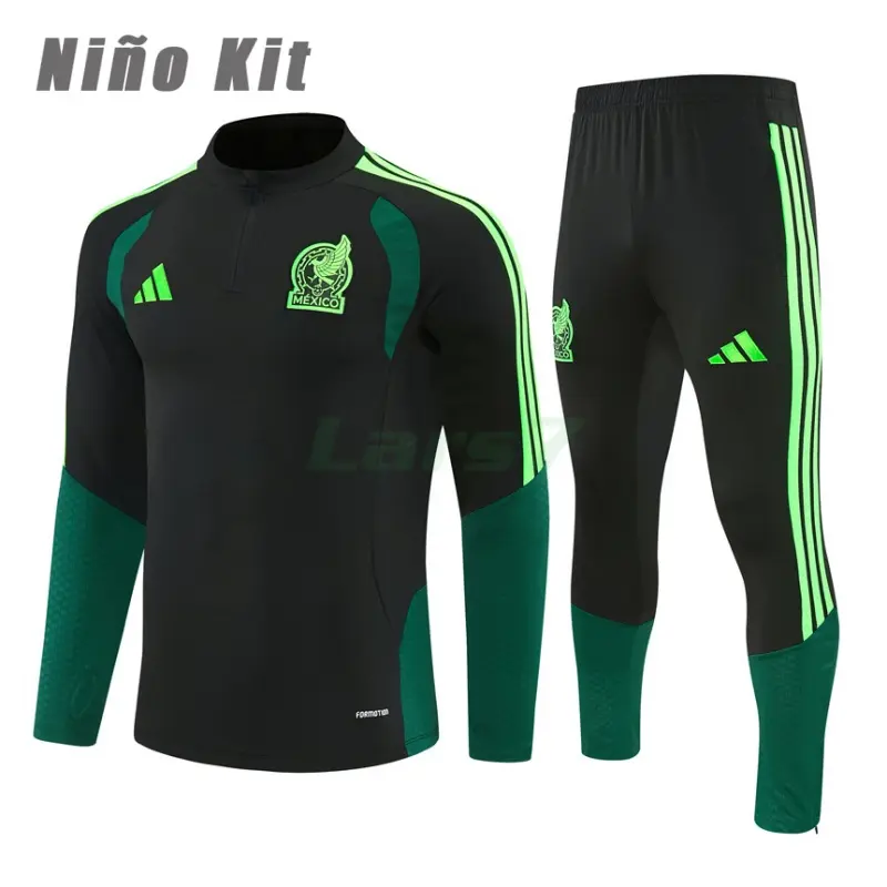 Sudadera de Entrenamiento México 2026 Niño Kit Negro/Verde