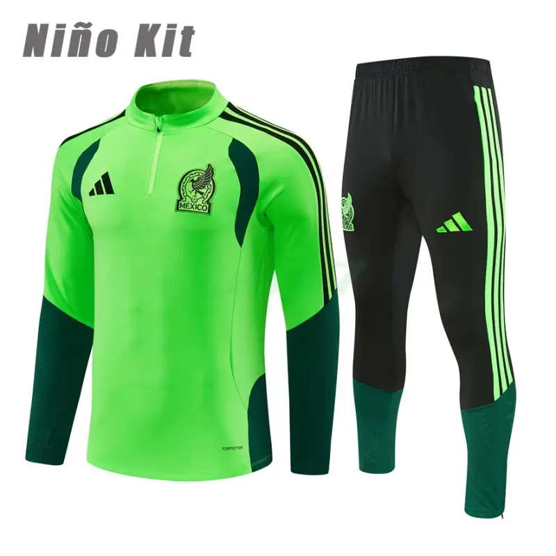 Sudadera de Entrenamiento México 2026 Niño Kit Verde Claro