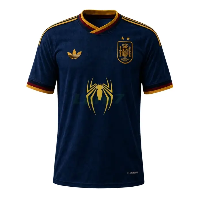 Camiseta España Mundial 2026 x Spiderman Azul 2 Estrellas