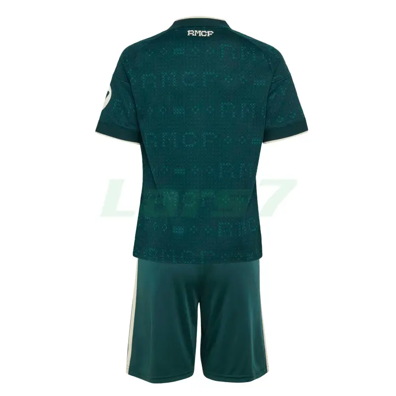 Camiseta Real Madrid 2ª Equipación 2026/2027 Verde Oscuro Niño Kit con Parche HP