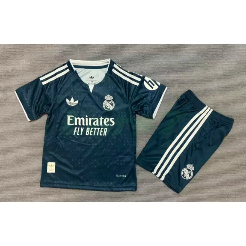 Camiseta Real Madrid 2ª Equipación 2026/2027 Verde Oscuro Niño Kit con Parche HP