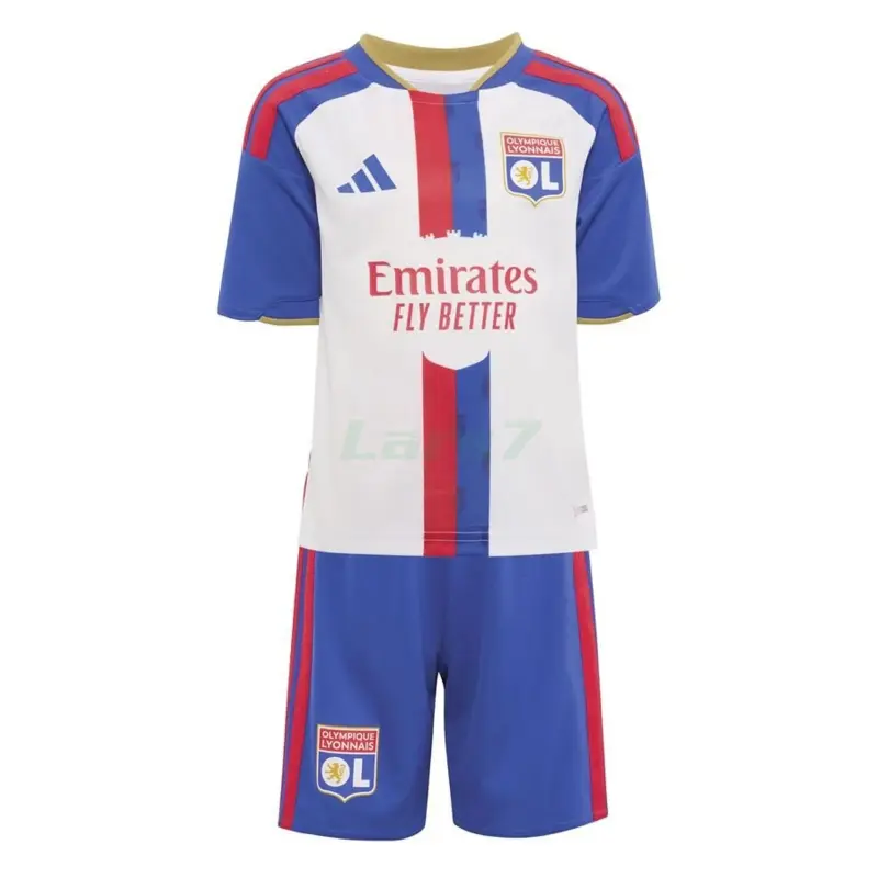 Camiseta Olympique De Lyon 1ª Equipación 2026/2027 Blanco/Azul Niño Kit