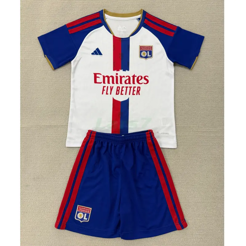 Camiseta Olympique De Lyon 1ª Equipación 2026/2027 Blanco/Azul Niño Kit