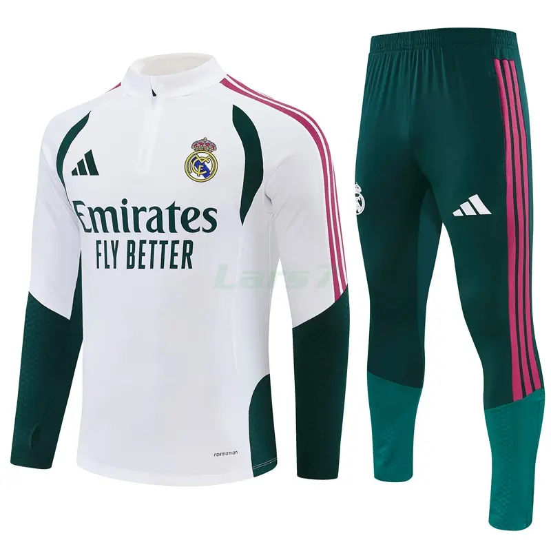 Sudadera De Entrenamiento Real Madrid 2026/2027 Blanco/Verde Oscuro