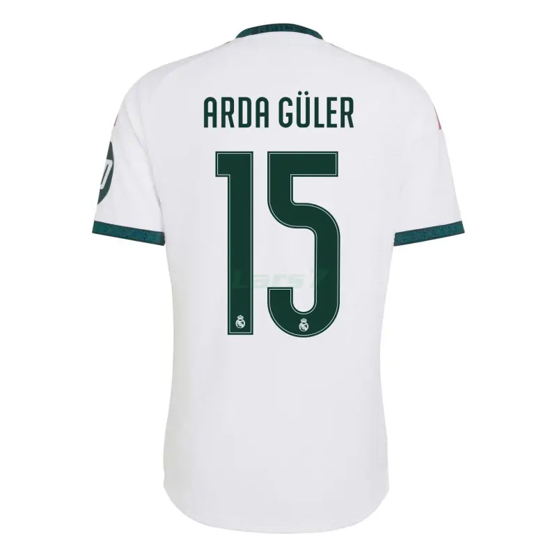 Camiseta ARDA GÜLER 15 Real Madrid 1ª Equipación 2026/2027 Blanco con Parche HP