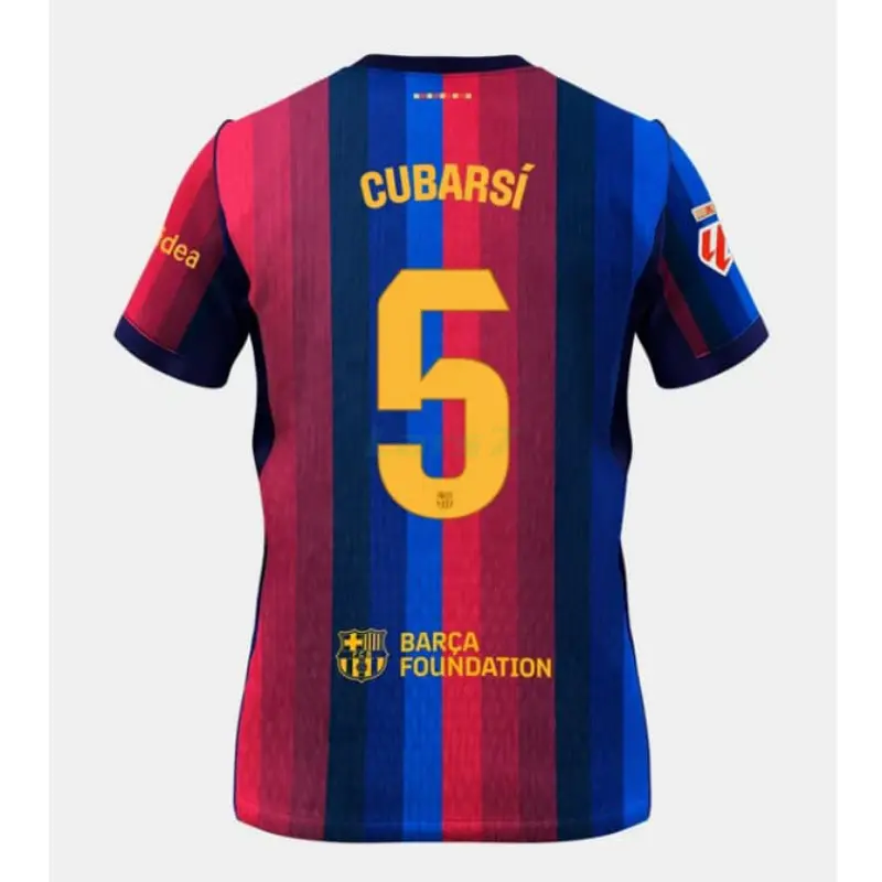 Camiseta CUBARSÍ 5 Barcelona 1ª Equipación 2026/2027 Rojo/Azul con Parche La Liga