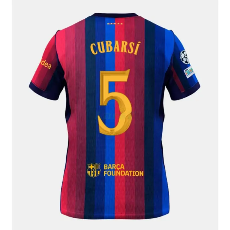 Camiseta CUBARSÍ 5 Barcelona 1ª Equipación 2026/2027 Rojo/Azul con Parche UCL