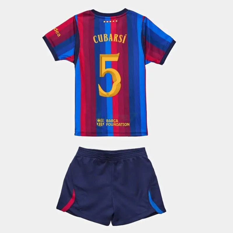 Camiseta CUBARSÍ 5 Barcelona 1ª Equipación 2026/2027 Rojo/Azul Niño Kit UCL