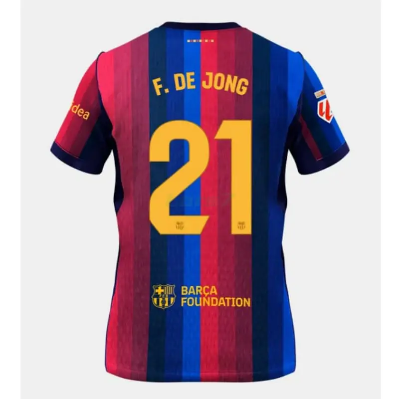 Camiseta F. DE JONG 21 Barcelona 1ª Equipación 2026/2027 Rojo/Azul con Parche La Liga