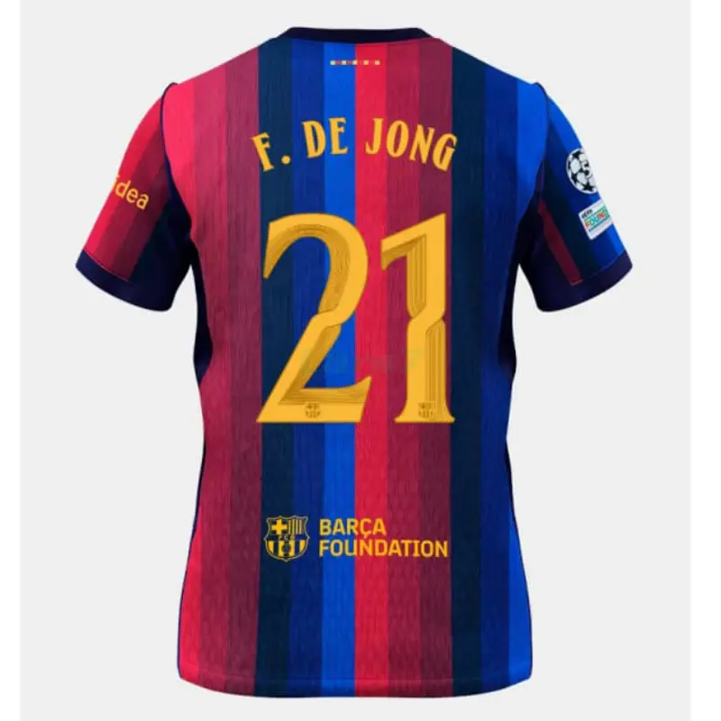 Camiseta F. DE JONG 21 Barcelona 1ª Equipación 2026/2027 Rojo/Azul con Parche UCL