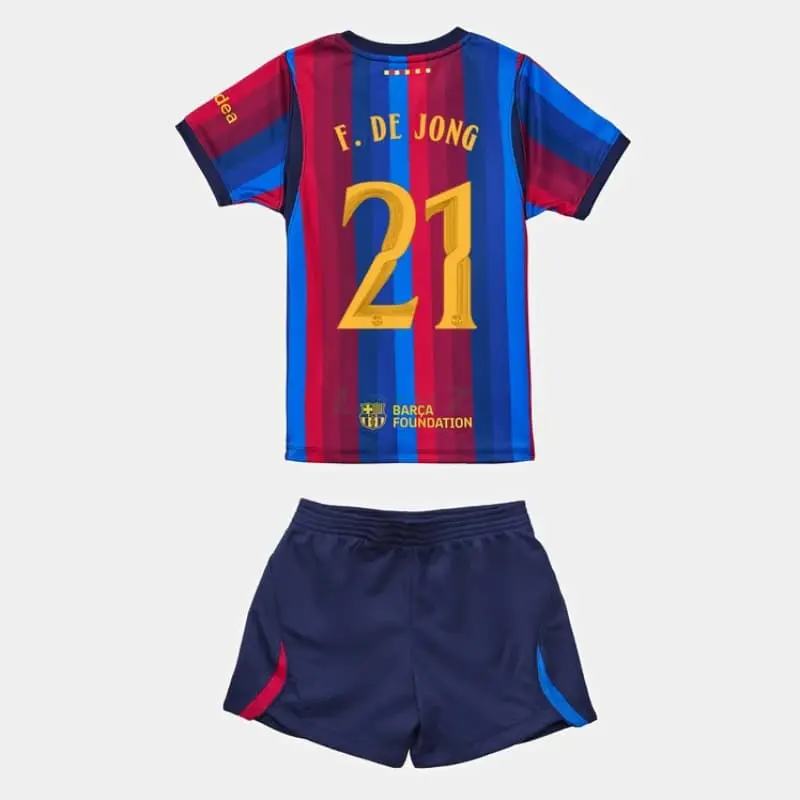 Camiseta F. DE JONG 21 Barcelona 1ª Equipación 2026/2027 Rojo/Azul Niño Kit UCL