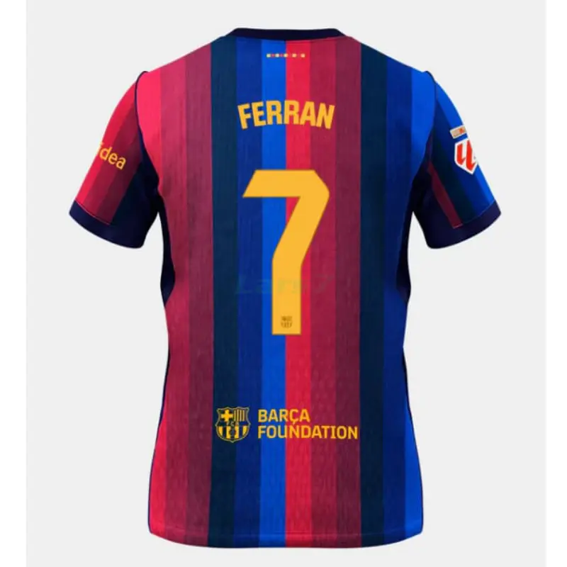 Camiseta FERRAN 7 Barcelona 1ª Equipación 2026/2027 Rojo/Azul con Parche La Liga