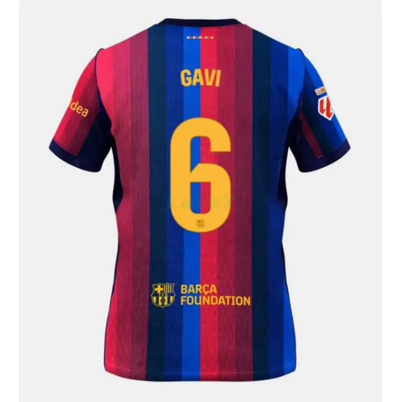 Camiseta GAVI 6 Barcelona 1ª Equipación 2026/2027 Rojo/Azul con Parche La Liga