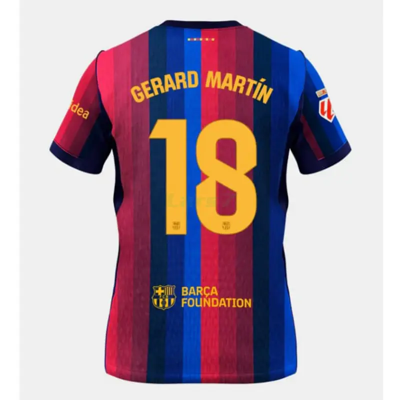 Camiseta GERARD MARTÍN 18 Barcelona 1ª Equipación 2026/2027 Rojo/Azul con Parche La Liga