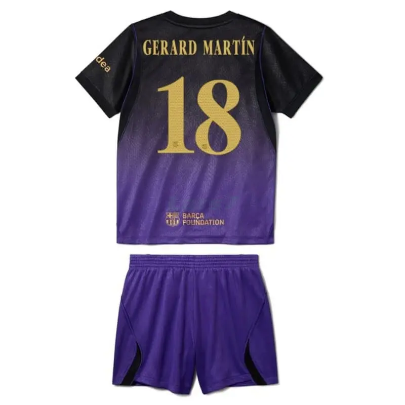Camiseta GERARD MARTÍN 18 Barcelona 2ª Equipación 2026/2027 Negro/Morado Niño Kit UCL