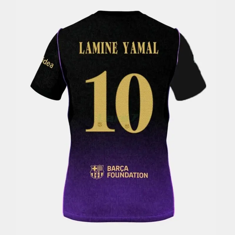 Camiseta LAMINE YAMAL 10 Barcelona 2ª Equipación 2026/2027 Negro/Morado UCL