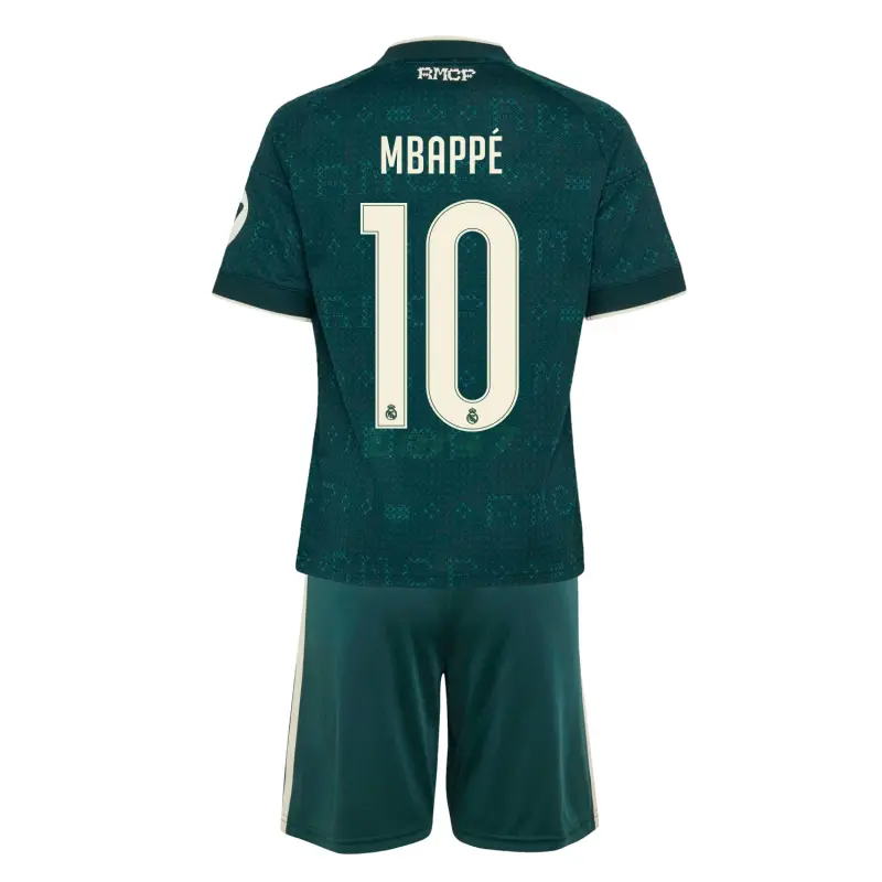 Camiseta MBAPPÉ 10 Real Madrid 2ª Equipación 2026/2027 Verde Oscuro Niño Kit con Parche HP