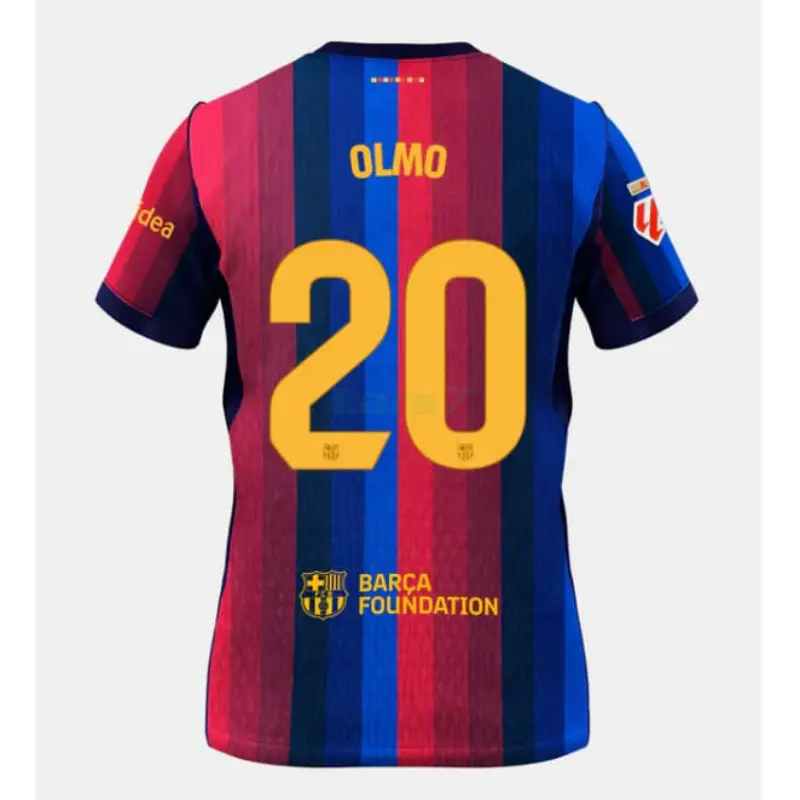 Camiseta OLMO 20 Barcelona 1ª Equipación 2026/2027 Rojo/Azul con Parche La Liga