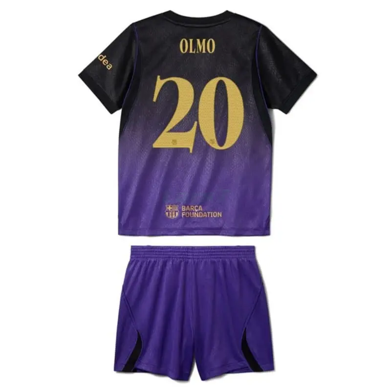 Camiseta OLMO 20 Barcelona 2ª Equipación 2026/2027 Negro/Morado Niño Kit UCL