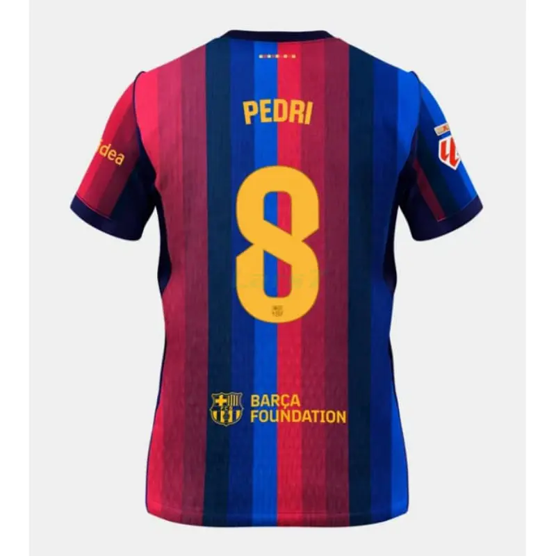 Camiseta PEDRI 8 Barcelona 1ª Equipación 2026/2027 Rojo/Azul con Parche La Liga