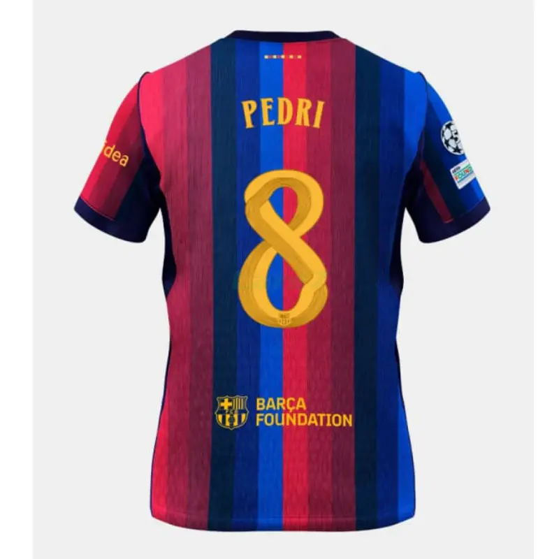 Camiseta PEDRI 8 Barcelona 1ª Equipación 2026/2027 Rojo/Azul con UCL