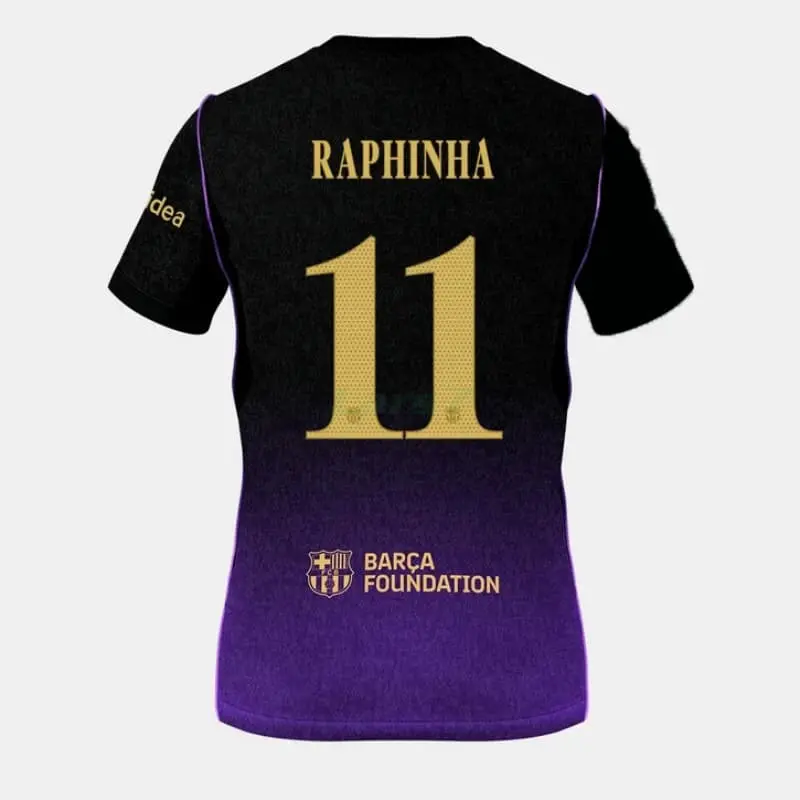 Camiseta RAPHINHA 11 Barcelona 2ª Equipación 2026/2027 Negro/Morado UCL