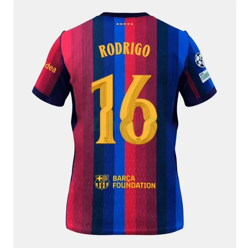 Camiseta RODRIGO 16 Barcelona 1ª Equipación 2026/2027 Rojo/Azul UCL