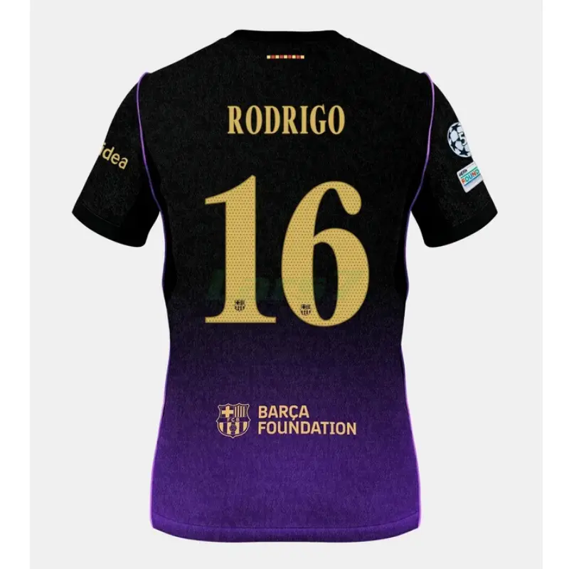 Camiseta RODRIGO 16 Barcelona 2ª Equipación 2026/2027 Negro/Morado UCL