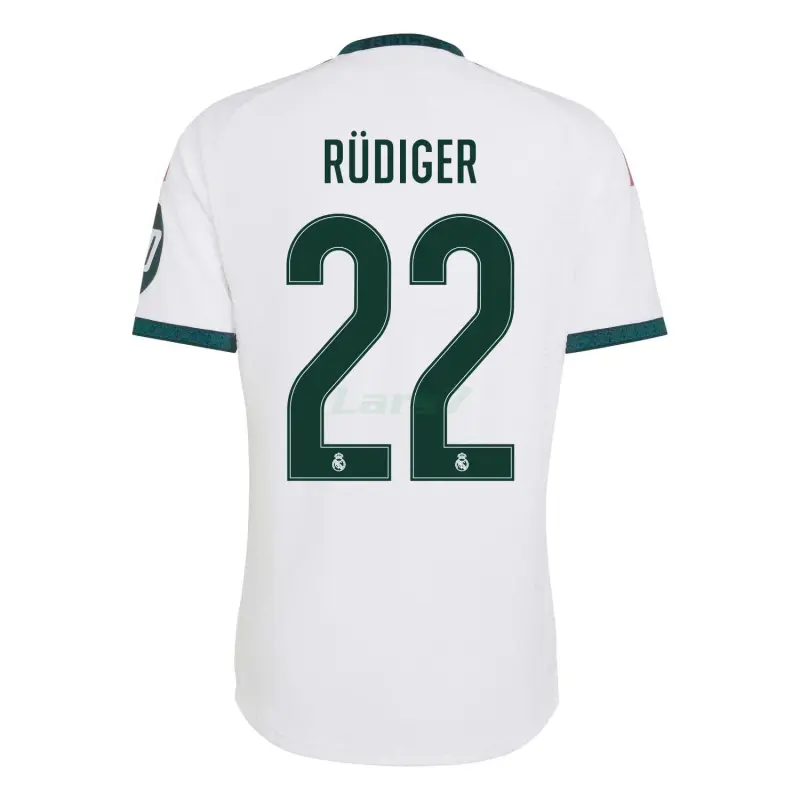 Camiseta RUDIGER 22 Real Madrid 1ª Equipación 2026/2027 Blanco con Parche HP