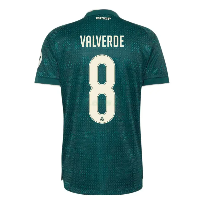 Camiseta VALVERDE 8 Real Madrid 2ª Equipación 2026/2027 Verde Oscuro con Parche HP