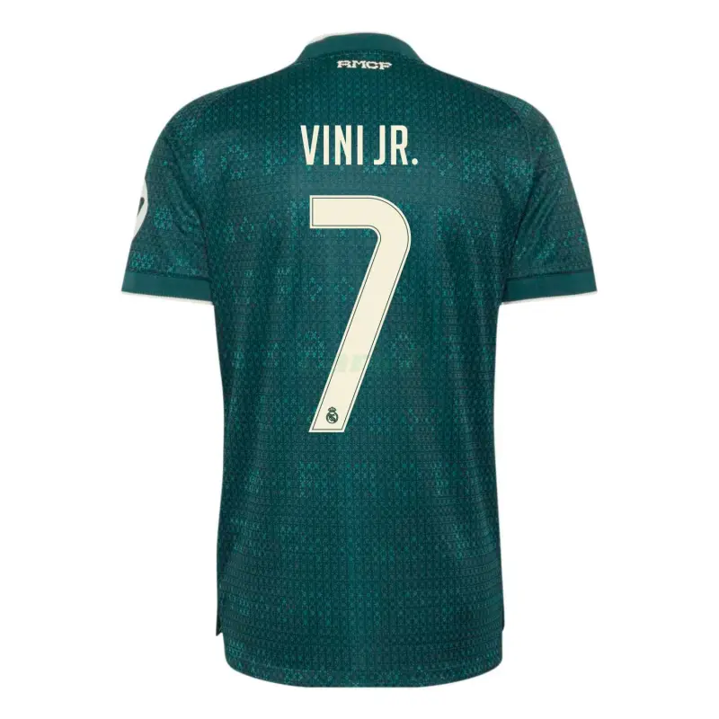 Camiseta VINI JR. 7 Real Madrid 2ª Equipación 2026/2027 Verde Oscuro con Parche HP