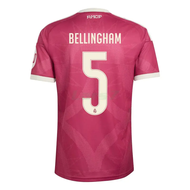 Camiseta BELLINGHAM 5 Real Madrid 3ª Equipación 2026/2027 Rosa con Parche HP