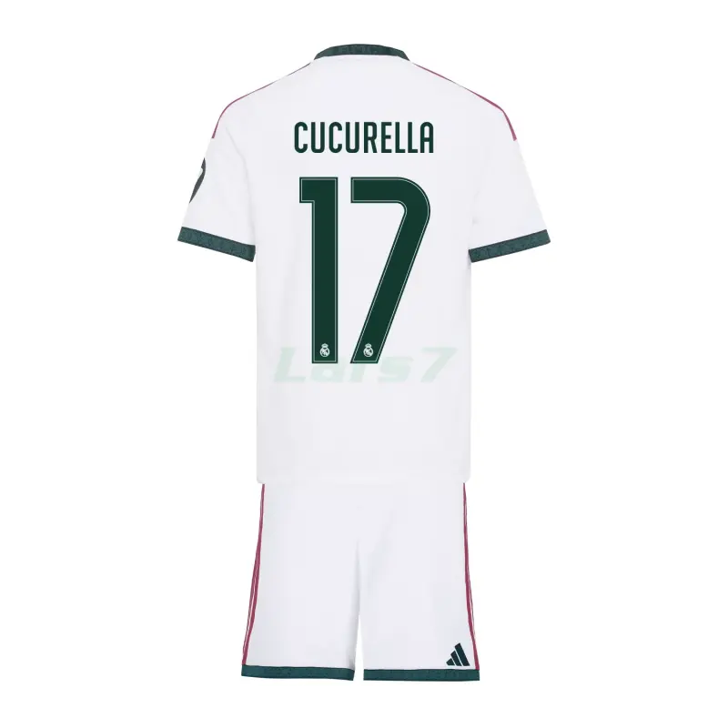 Camiseta CUCURELLA 17 Real Madrid 1ª Equipación 2026/2027 Blanco Niño Kit con Parche HP