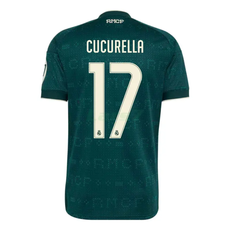 Camiseta CUCURELLA 17 Real Madrid 2ª Equipación 2026/2027 Verde Oscuro con Parche HP