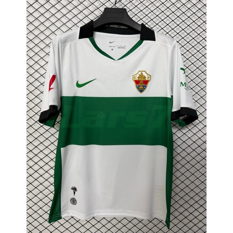 Camiseta Elche 1ª Equipación 2026/2027 Blanco/Verde con Parche La Liga