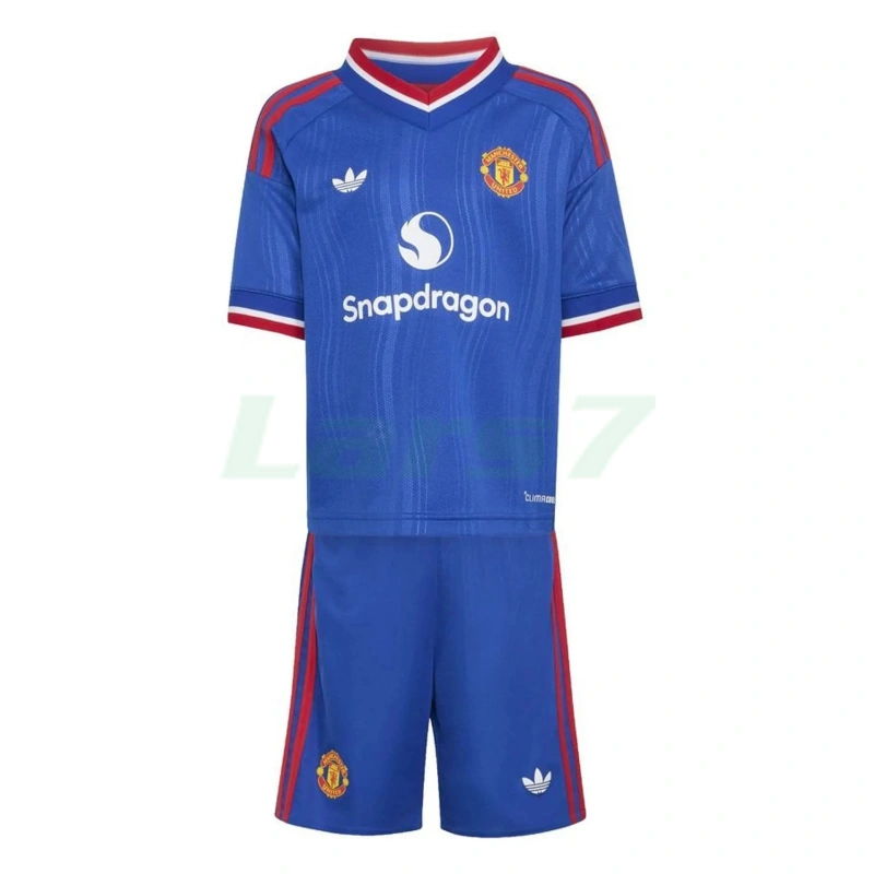 Camiseta Manchester United 2ª Equipación 2026/2027 Azul Niño Kit