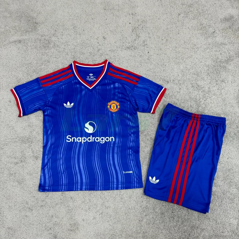 Camiseta Manchester United 2ª Equipación 2026/2027 Azul Niño Kit