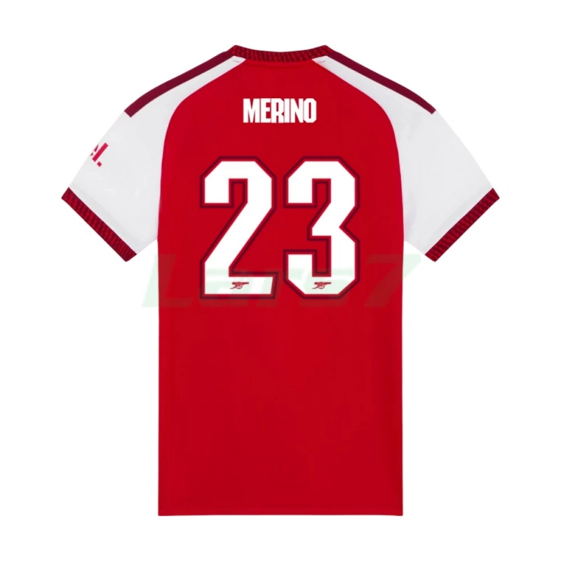 Camiseta MERINO 23 Arsenal 1ª Equipación 2026/2027 Rojo/Blanco UCL