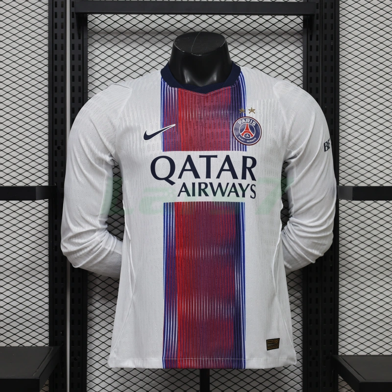 Camiseta PSG 2ª Equipación 2026/2027 ML Blanco con Dos Estrellas (EDICIÓN JUGADOR)